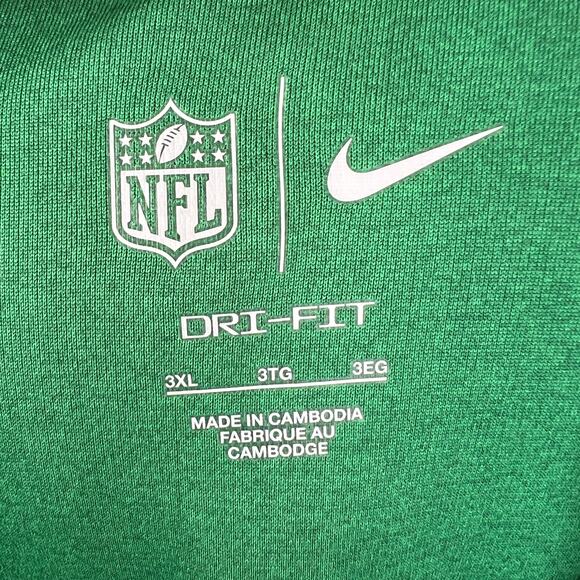 NIKE NFL New York Jets Green Long Sleeve V-Neckline Pullover Top Size 3XL NEW - Picture 6 of 12